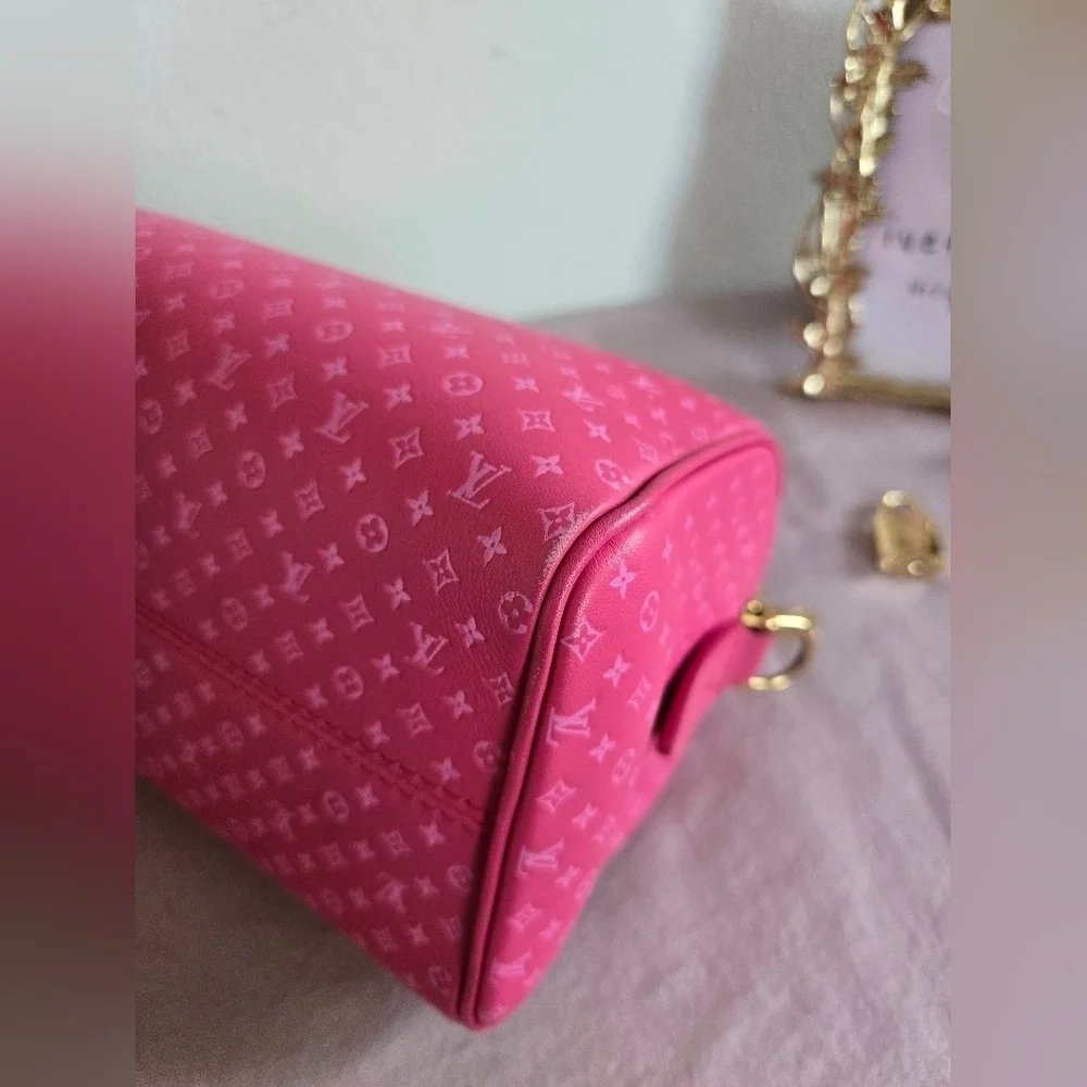 Louis Vuitton Nanogram Speedy Bandouliere 20 – Hot Pink, Ultra Rare, Full Set